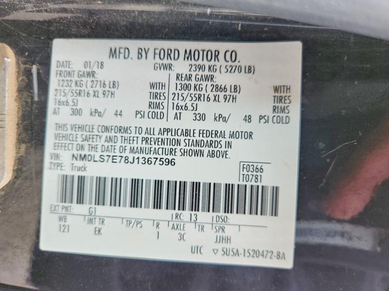 Продаж на аукціоні авто 2018 Ford Transit Connect, vin: NM0LS7E78J1367596, номер лоту: 58957436