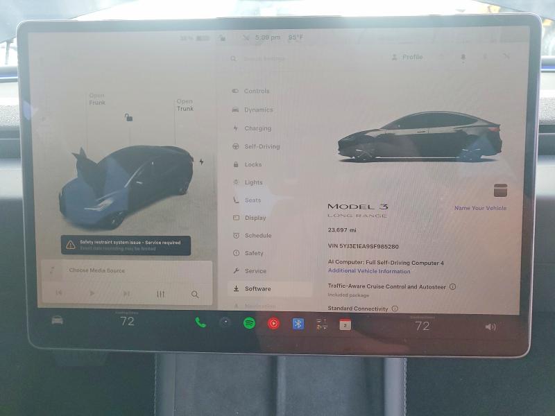 Auction sale of the 2025 Tesla Model 3, vin: 5YJ3E1EA9SF985280, lot number: 55529366