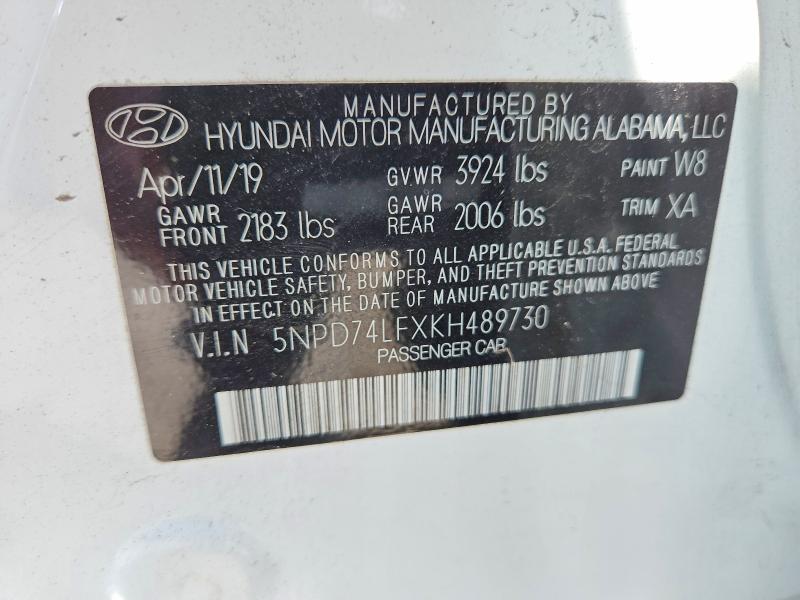 Продаж на аукціоні авто 2019 Hyundai Elantra, vin: 5NPD74LFXKH489730, номер лоту: 58501626