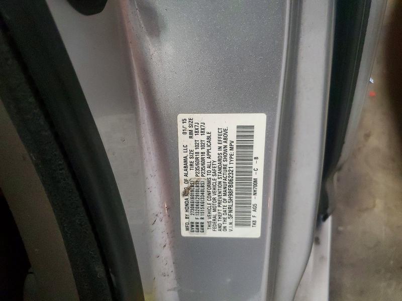2015 Honda Odyssey მანქანა იყიდება აუქციონზე, vin: 5FNRL5H98FB062321, აუქციონის ნომერი: 56282376
