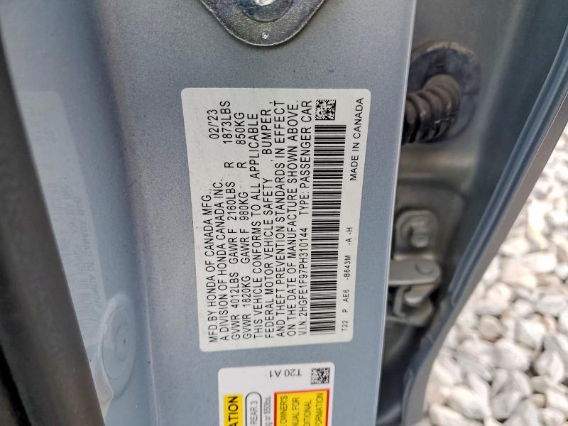 Aukcja sprzedaży 2023 Honda Civic, vin: 2HGFE1F97PH310144, numer aukcji: 55892456