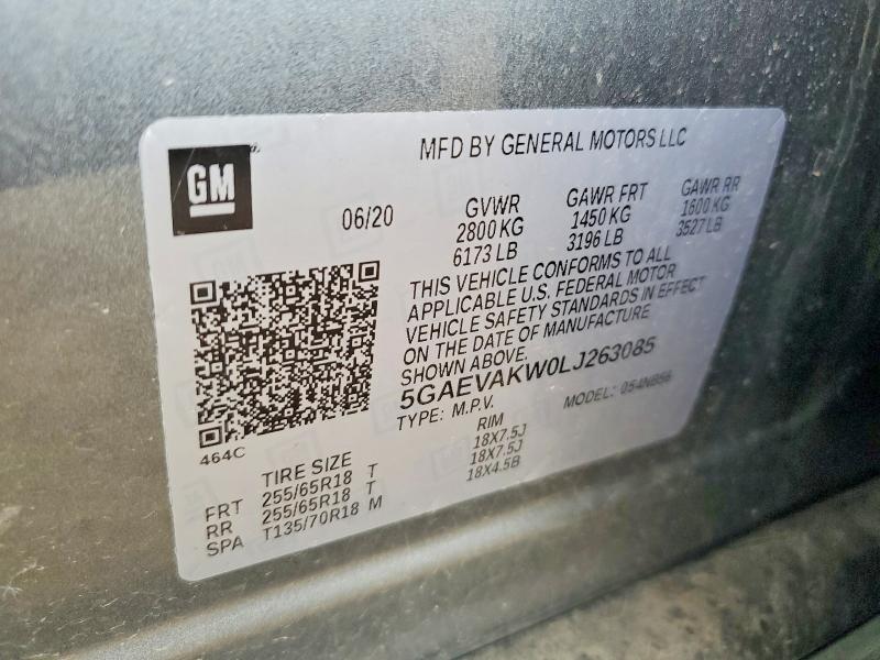 2020 Buick Enclave მანქანა იყიდება აუქციონზე, vin: 5GAEVAKW0LJ263085, აუქციონის ნომერი: 56480566