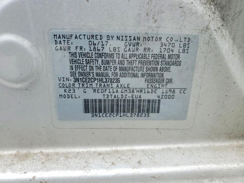 2017 Nissan Versa Note მანქანა იყიდება აუქციონზე, vin: 3N1CE2CP1HL378235, აუქციონის ნომერი: 55571446