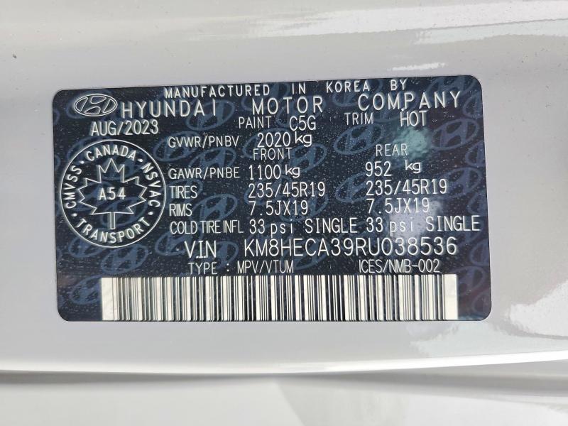 2024 Hyundai Kona მანქანა იყიდება აუქციონზე, vin: KM8HECA39RU038536, აუქციონის ნომერი: 57290906
