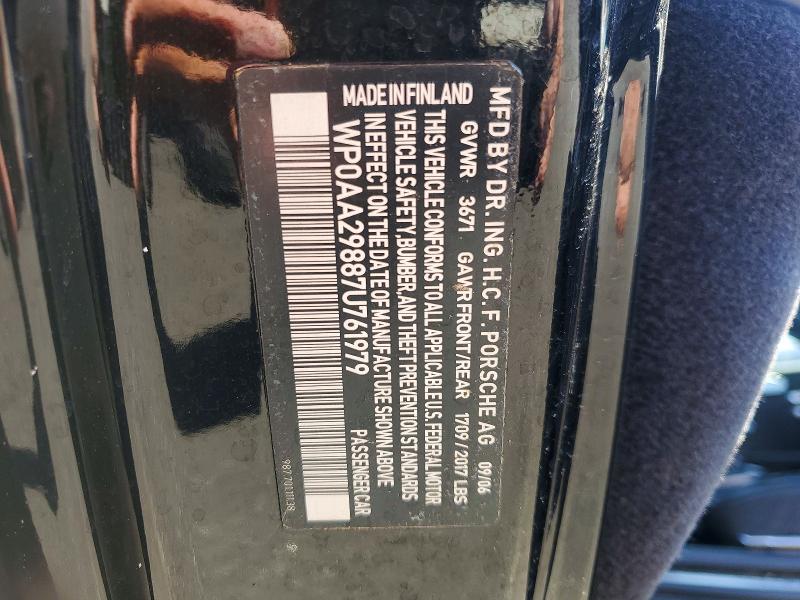 Продажа на аукционе авто 2007 Porsche Cayman, vin: WP0AA29887U761979, номер лота: 57406096