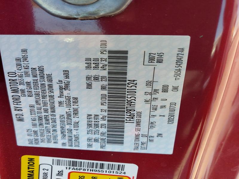 55825536 :رقم المزاد ، 1FA6P8TH9S5101524 vin ، 2025 Ford Mustang مزاد بيع