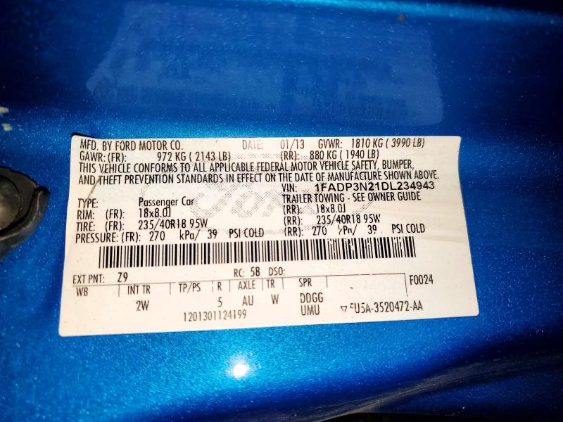 Продаж на аукціоні авто 2013 Ford Focus, vin: 1FADP3N21DL234943, номер лоту: 57732196
