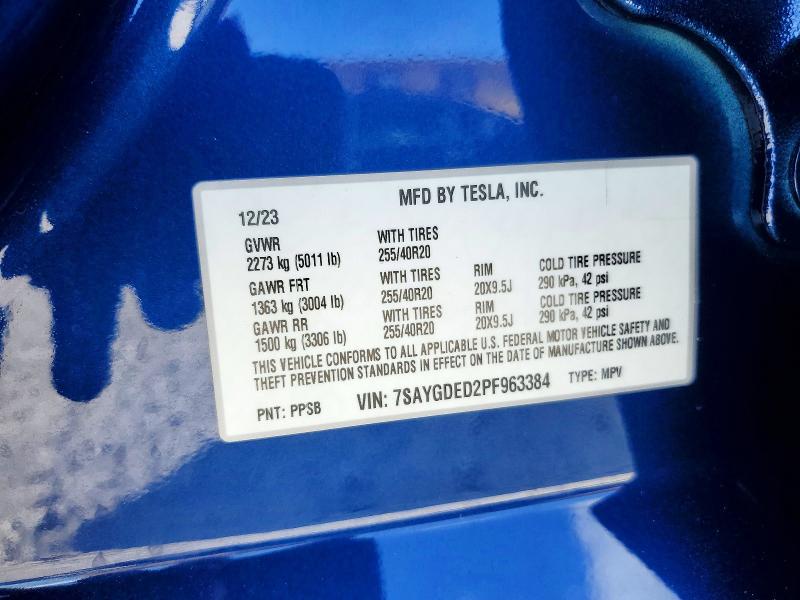Продажа на аукционе авто 2023 Tesla Model Y, vin: 7SAYGDED2PF963384, номер лота: 56533886