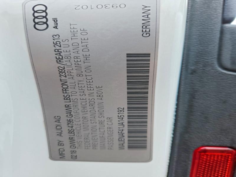 58373236 :رقم المزاد ، WAUENAF41JA145192 vin ، 2018 Audi A4 مزاد بيع