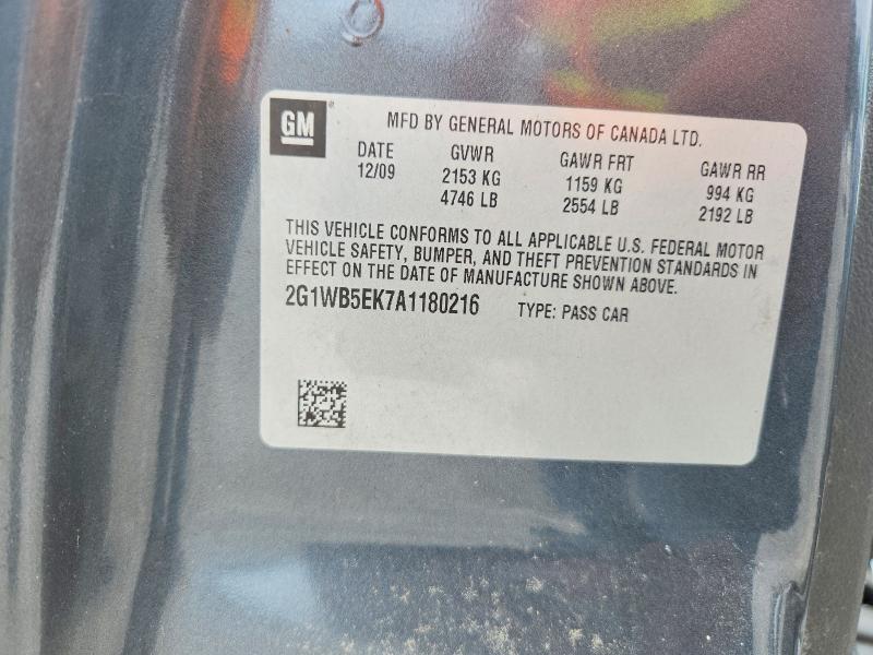 2010 Chevrolet Impala მანქანა იყიდება აუქციონზე, vin: 2G1WB5EK7A1180216, აუქციონის ნომერი: 57400646
