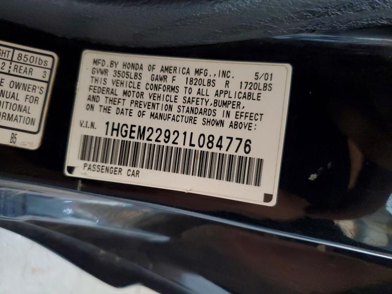 Aukcja sprzedaży 2001 Honda Civic, vin: 1HGEM22921L084776, numer aukcji: 57872656
