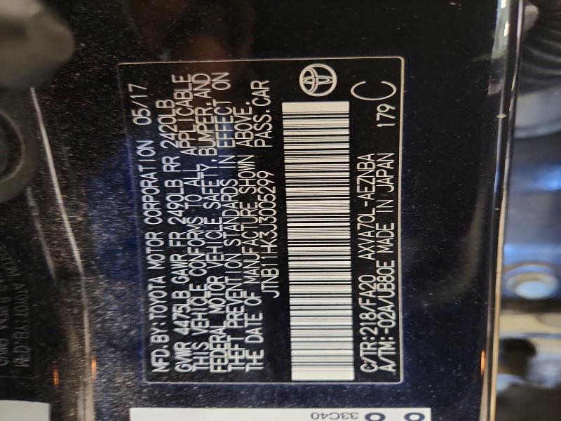 56055526 :رقم المزاد ، JTNB11HK3J3005299 vin ، 2018 Toyota Camry مزاد بيع