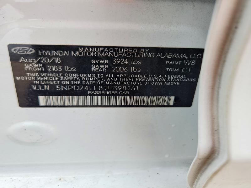 2018 Hyundai Elantra მანქანა იყიდება აუქციონზე, vin: 5NPD74LF8JH398261, აუქციონის ნომერი: 57704256