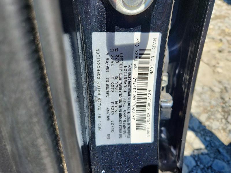 Продажа на аукционе авто 2021 Mazda 3, vin: JM1BPBLL4M1339348, номер лота: 58718446