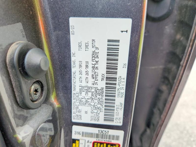 Продажа на аукционе авто 2023 Toyota Tundra, vin: 5TFLA5DB1PX090098, номер лота: 58053386