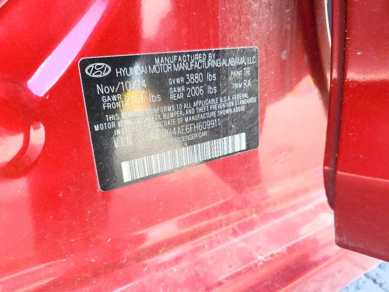Продажа на аукционе авто 2015 Hyundai Elantra, vin: 5NPDH4AE6FH609911, номер лота: 58465256