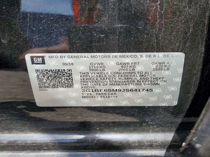 2018 Chevrolet Cruze მანქანა იყიდება აუქციონზე, vin: 3G1BE6SM9JS641745, აუქციონის ნომერი: 55161366