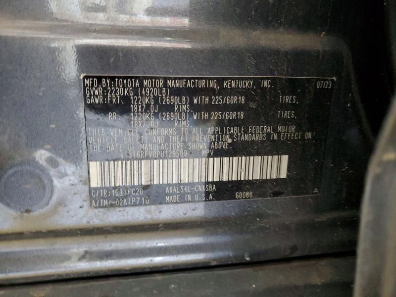 Aukcja sprzedaży 2023 Toyota Rav4, vin: 4T3T6RFV0PU129509, numer aukcji: 56073336