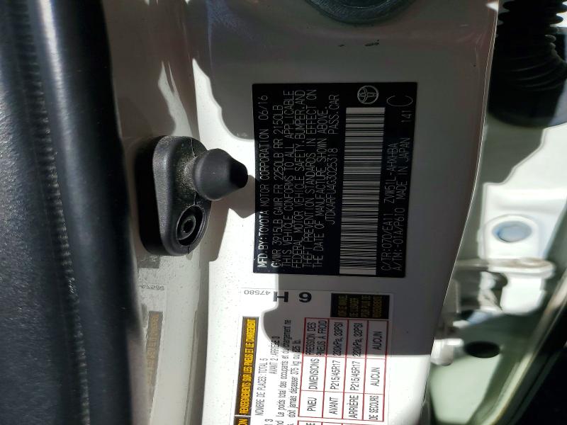 2016 Toyota Prius მანქანა იყიდება აუქციონზე, vin: JTDKARFU4G3025318, აუქციონის ნომერი: 57952166