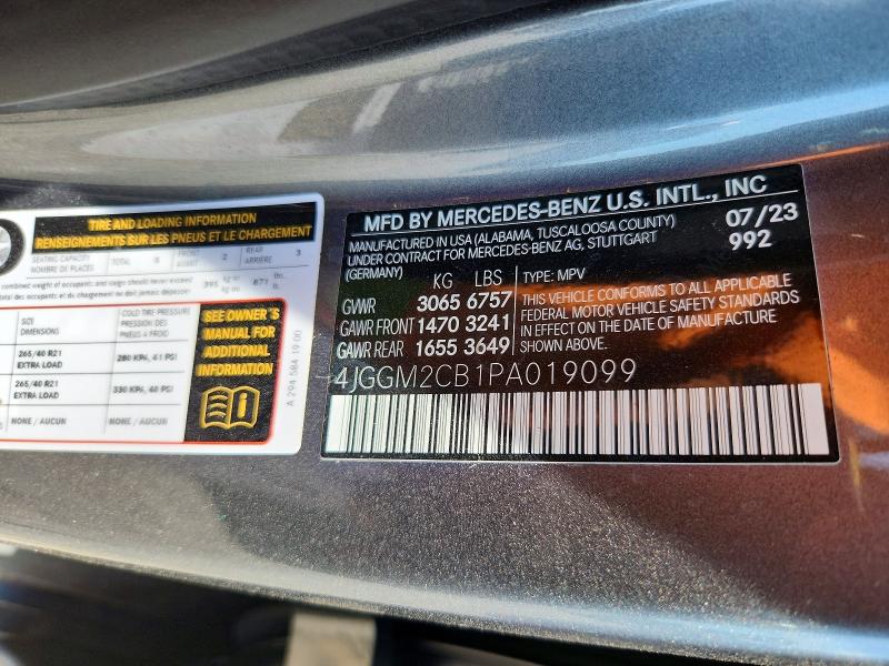 Aukcja sprzedaży 2023 Mercedes-benz Eqe Suv, vin: 4JGGM2CB1PA019099, numer aukcji: 55724506