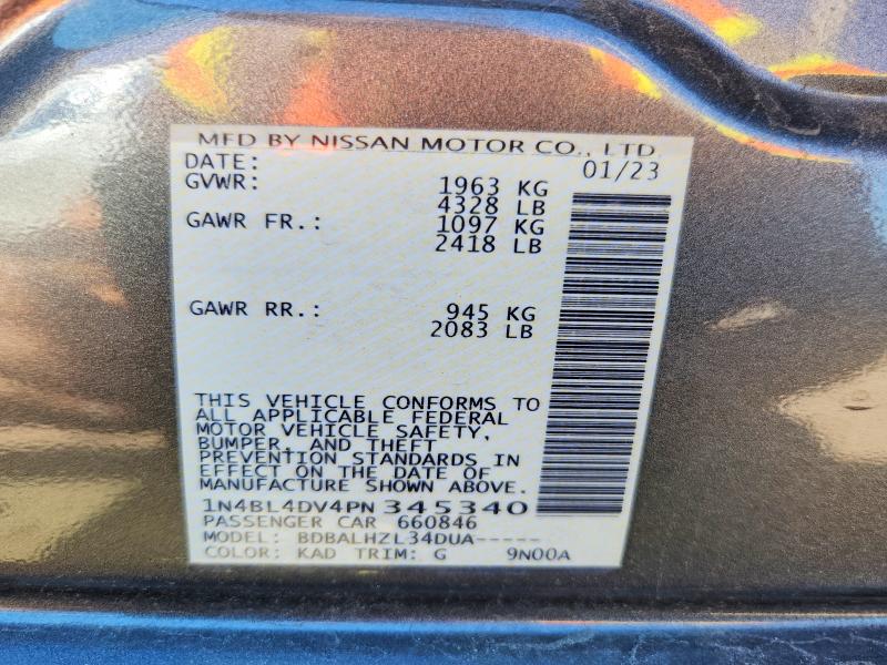 55884346 :رقم المزاد ، 1N4BL4DV4PN345340 vin ، 2023 Nissan Altima مزاد بيع