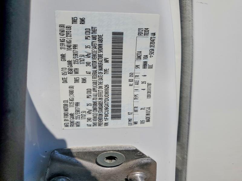2013 Ford Escape მანქანა იყიდება აუქციონზე, vin: 1FMCU9GX7DUD80926, აუქციონის ნომერი: 55715966