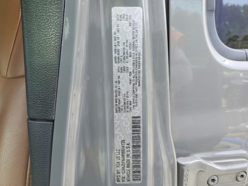 Продажа на аукционе авто 2021 Jeep Wrangler Unlimited, vin: 1C4HJXFN4MW614726, номер лота: 58837846