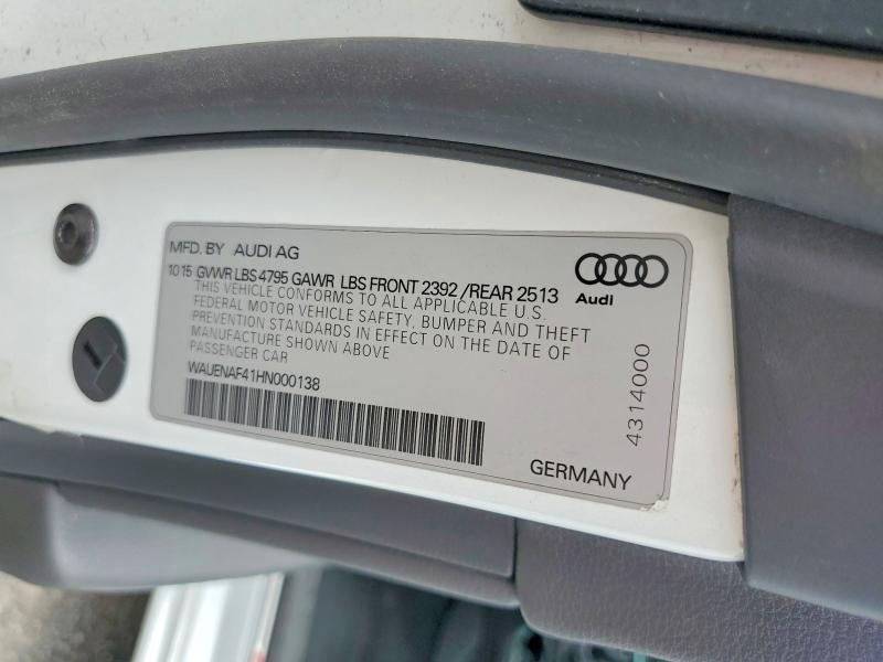 Продаж на аукціоні авто 2017 Audi A4, vin: WAUENAF41HN000138, номер лоту: 56075646