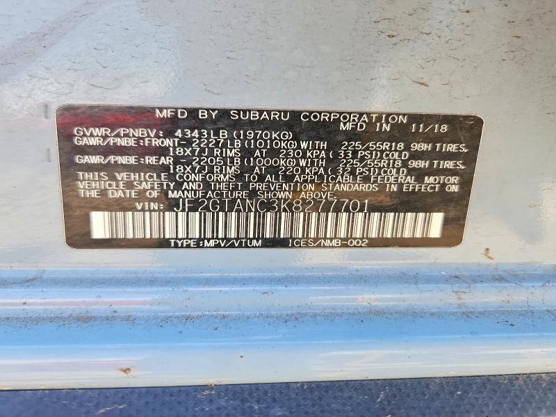 Продажа на аукционе авто 2019 Subaru Crosstrek, vin: JF2GTANC3K8277701, номер лота: 54505726