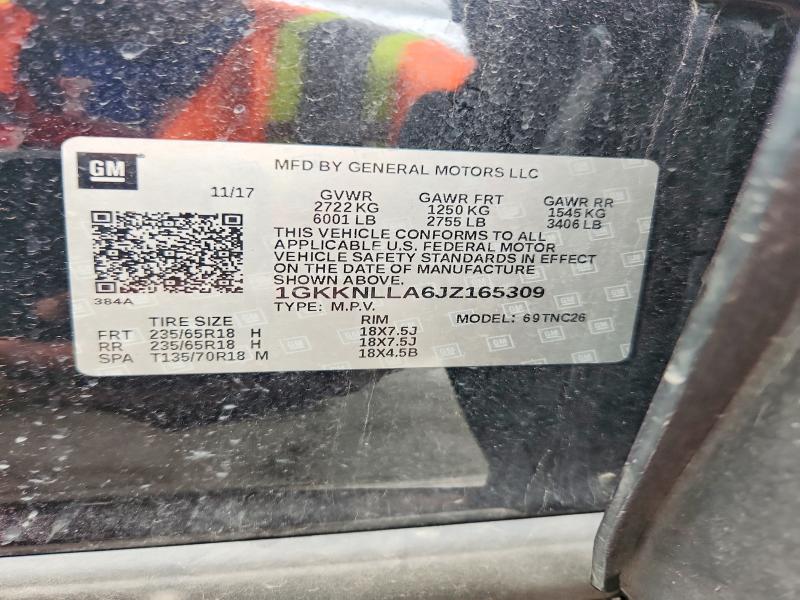 55466526 :رقم المزاد ، 1GKKNLLA6JZ165309 vin ، 2018 Gmc Acadia مزاد بيع