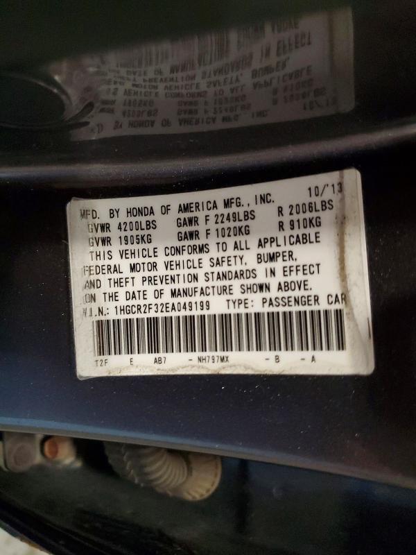 Aukcja sprzedaży 2014 Honda Accord, vin: 1HGCR2F32EA049199, numer aukcji: 58680586