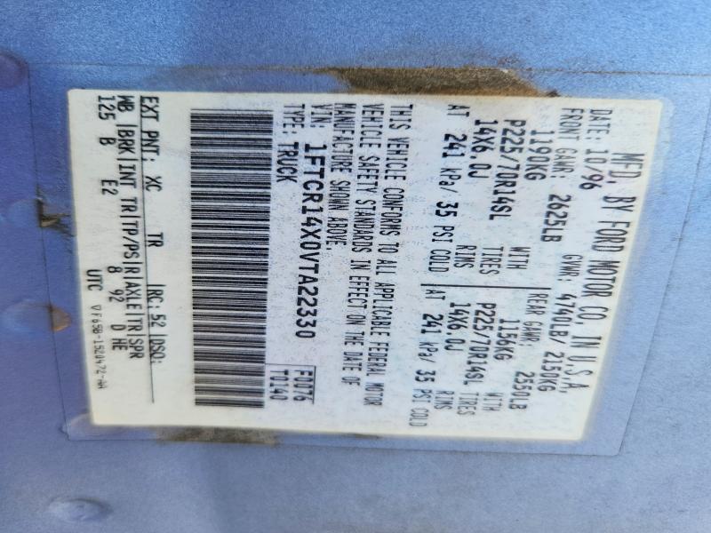 1997 Ford Ranger მანქანა იყიდება აუქციონზე, vin: 1FTCR14X0VTA22330, აუქციონის ნომერი: 57347216