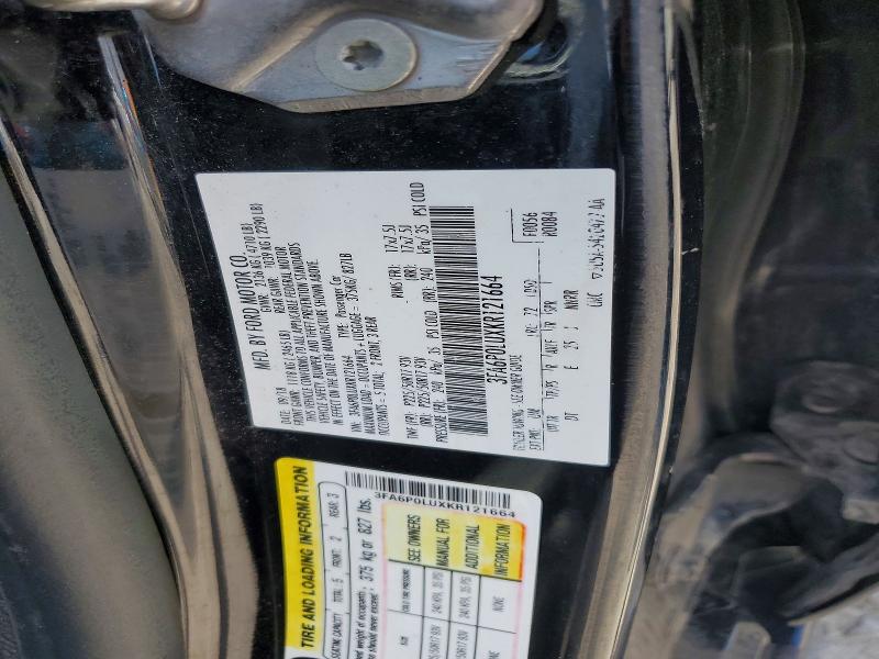 Продажа на аукционе авто 2019 Ford Fusion, vin: 3FA6P0LUXKR121664, номер лота: 58301066