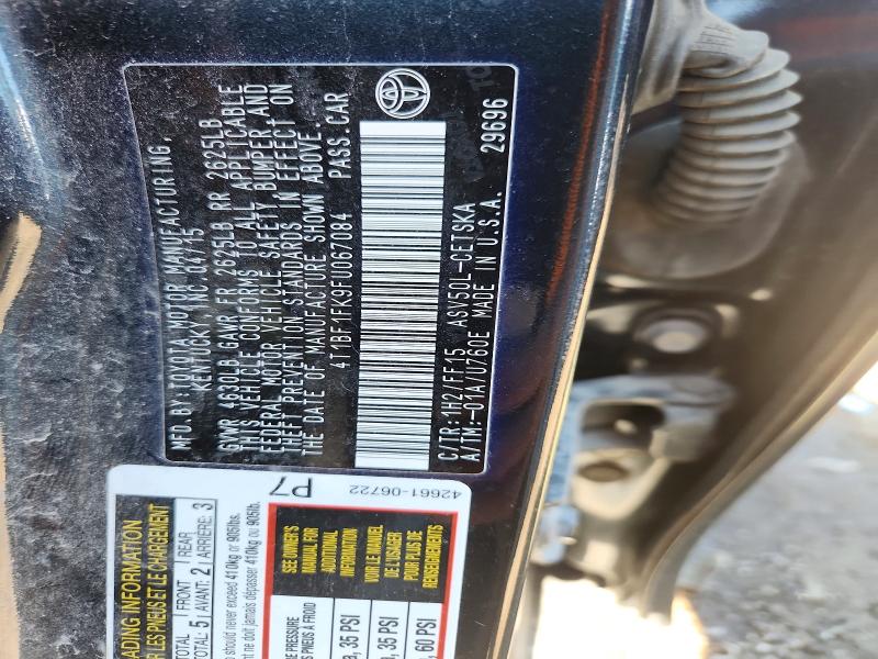 57270626 :رقم المزاد ، 4T1BF1FK9FU067084 vin ، 2015 Toyota Camry مزاد بيع
