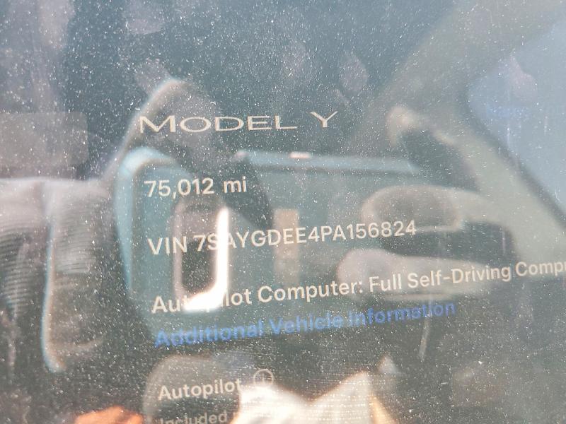Продажа на аукционе авто 2023 Tesla Model Y, vin: 7SAYGDEE4PA156824, номер лота: 58830616