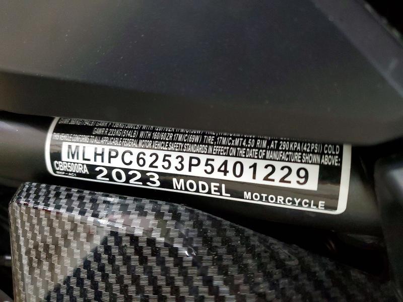 Продаж на аукціоні авто 2023 Honda Cbr500, vin: MLHPC6253P5401229, номер лоту: 59110736