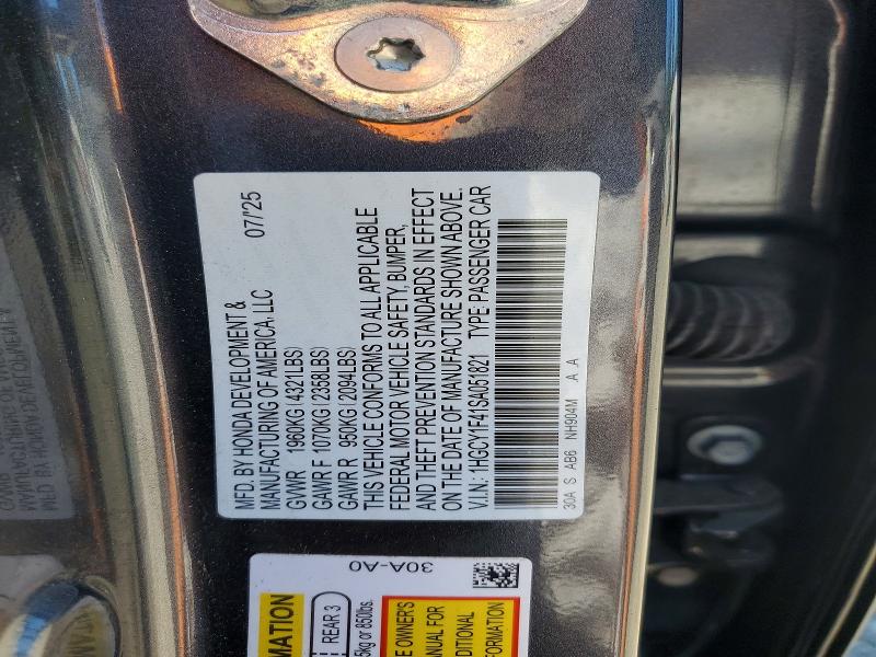 Продаж на аукціоні авто 2025 Honda Accord, vin: 1HGCY1F41SA051821, номер лоту: 57268256