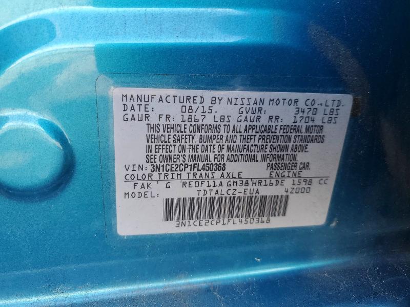 Продажа на аукционе авто 2015 Nissan Versa Note, vin: 3N1CE2CP1FL450368, номер лота: 58400756