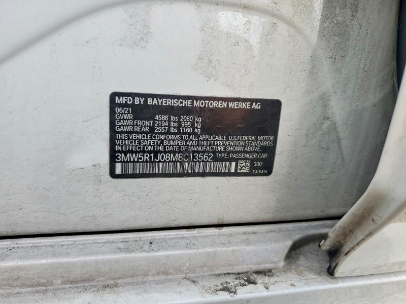 Продажа на аукционе авто 2021 Bmw 330i, vin: 3MW5R1J08M8C13562, номер лота: 58539556