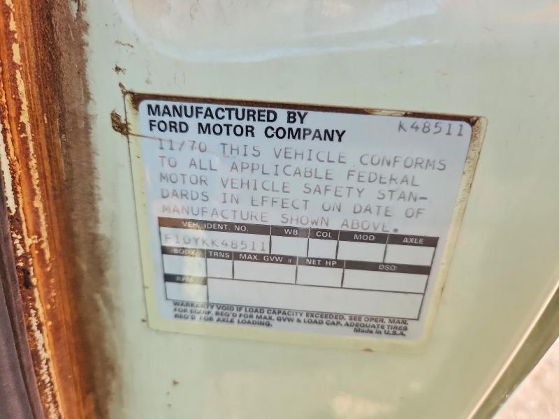Продаж на аукціоні авто 1971 Ford Ranger, vin: F10YKK48511, номер лоту: 57262456
