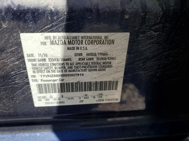 Aukcja sprzedaży 2011 Mazda 6, vin: 1YVHZ8BH5B5M07919, numer aukcji: 57308446