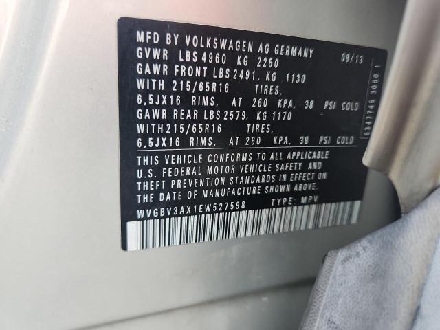 Aukcja sprzedaży 2014 Volkswagen Tiguan, vin: WVGBV3AX1EW527598, numer aukcji: 58519736