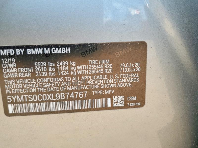 Aukcja sprzedaży 2020 Bmw X3, vin: 5YMTS0C0XL9B74767, numer aukcji: 57444036