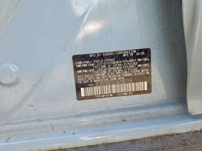 Продажа на аукционе авто 2018 Subaru Crosstrek, vin: JF2GTADC0JH290759, номер лота: 56091556