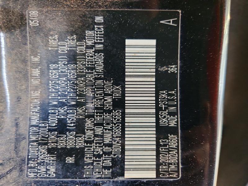 Aukcja sprzedaży 2008 Toyota Tundra, vin: 5TBDV54168S515685, numer aukcji: 58789326