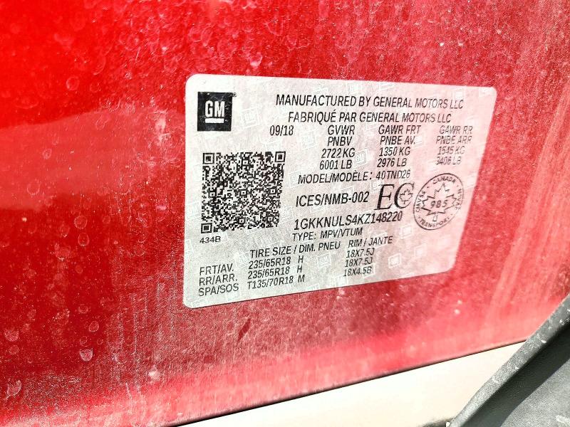55794476 :رقم المزاد ، 1GKKNULS4KZ148220 vin ، 2019 Gmc Acadia مزاد بيع