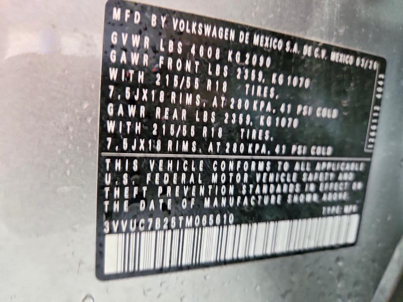 Aukcja sprzedaży 2026 Volkswagen Taos, vin: 3VVUC7B25TM065610, numer aukcji: 58904466