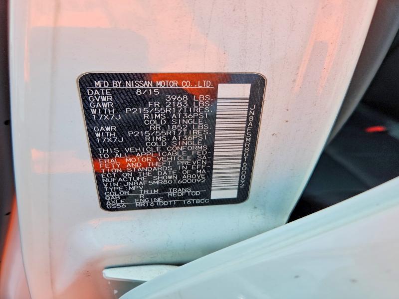 Продаж на аукціоні авто 2016 Nissan Juke, vin: JN8AF5MR8GT600092, номер лоту: 54674726