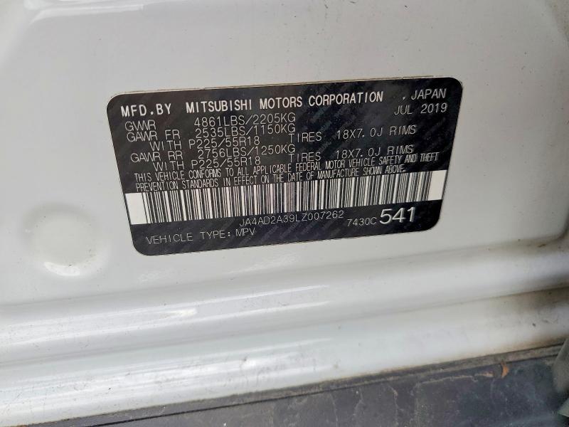 Продаж на аукціоні авто 2020 Mitsubishi Outlander, vin: JA4AD2A39LZ007262, номер лоту: 54426286