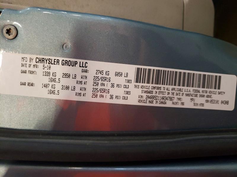Aukcja sprzedaży 2010 Chrysler Town & Country, vin: 2A4RR5D11AR347867, numer aukcji: 57670666